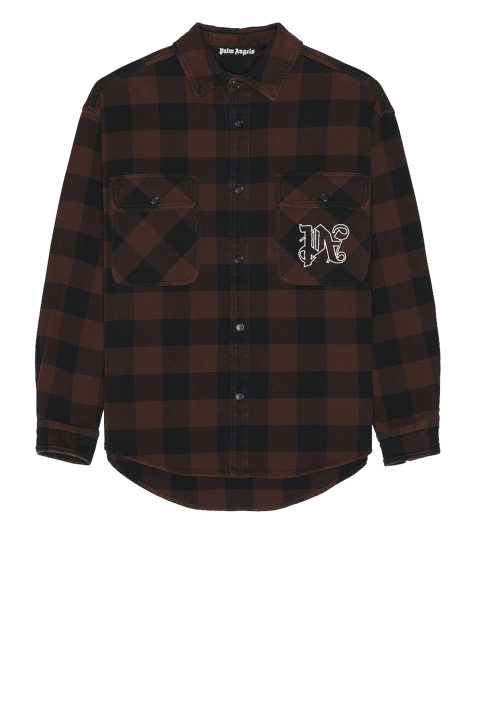 Image 1 of Palm Angels Check Overshirt in Brown