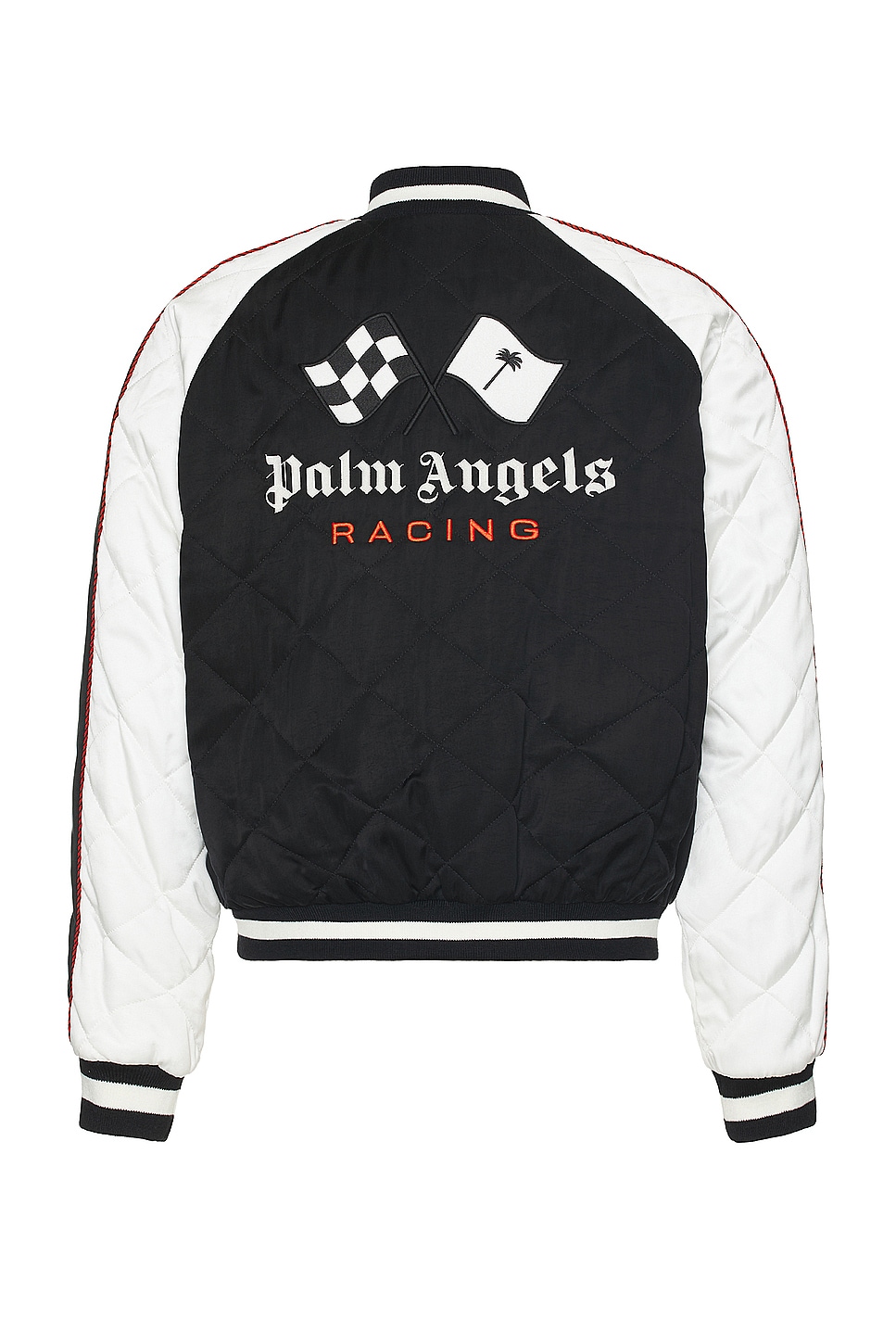 Image 1 of Palm Angels X Formula 1 Racing Souvenir Jacket in Black, White, & Red