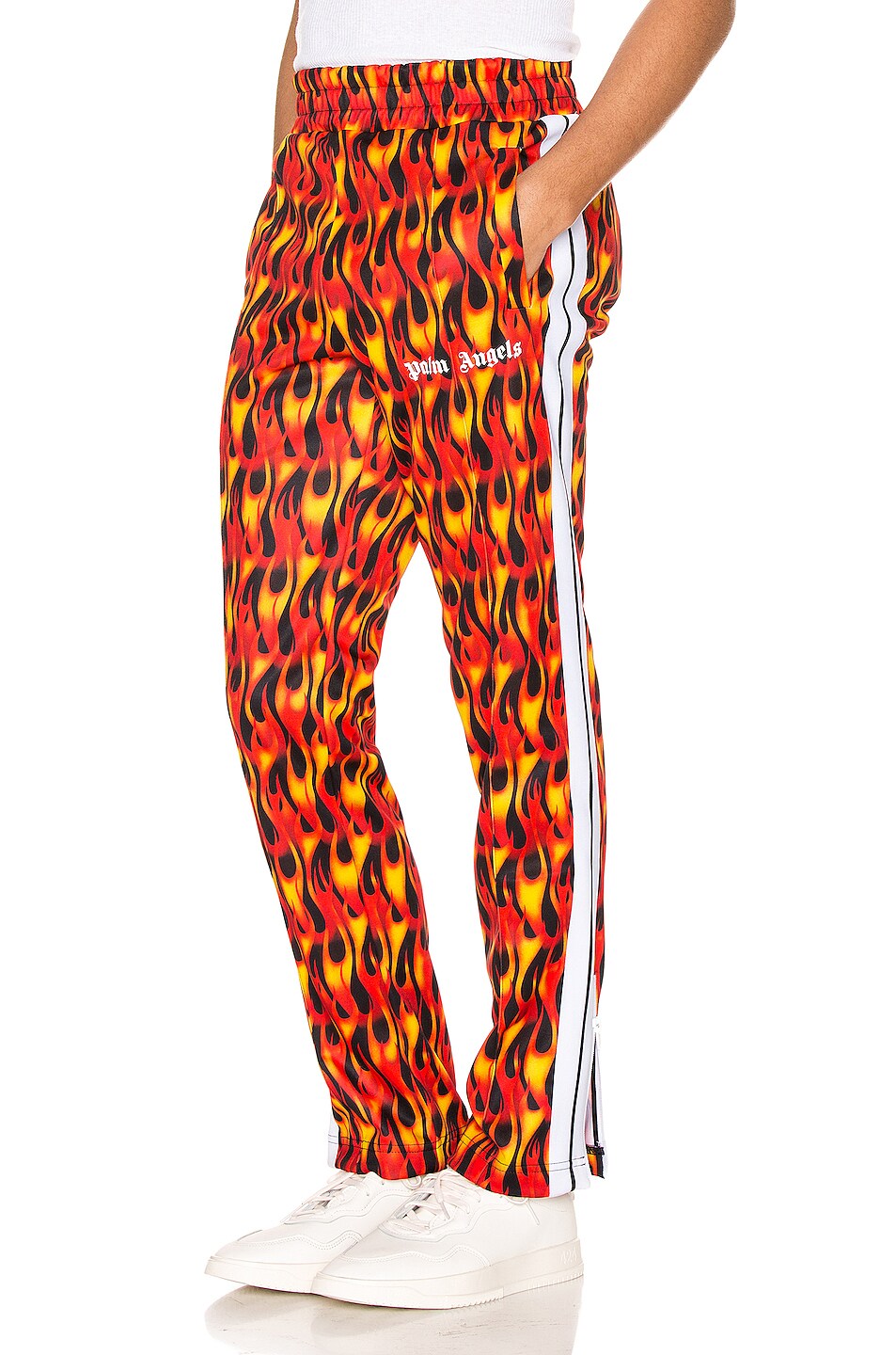 Image 1 of Palm Angels Burning Track Pants in Black & Multi