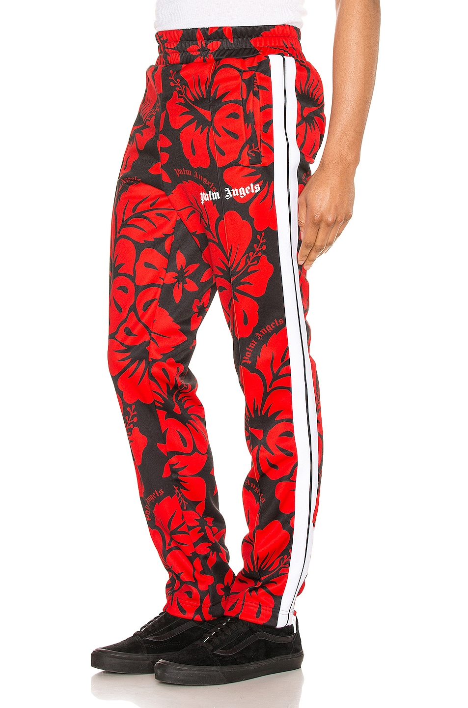Image 1 of Palm Angels Hawaiian Track Pant in Black & Red