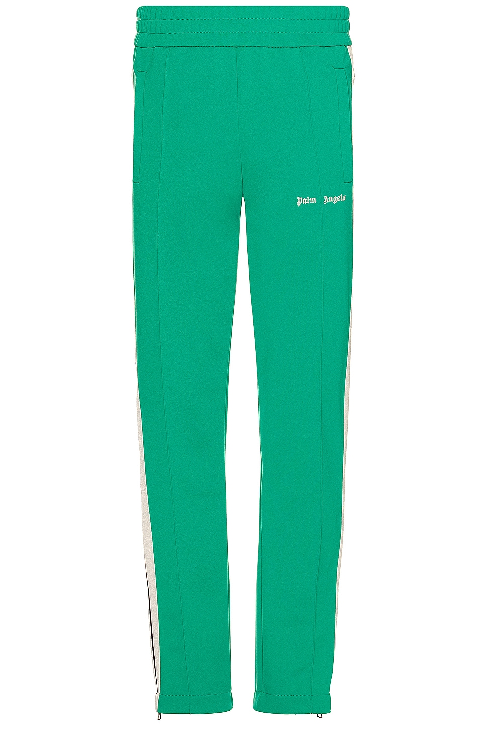 Image 1 of Palm Angels Classic Logo Track Pants in Green & Off White