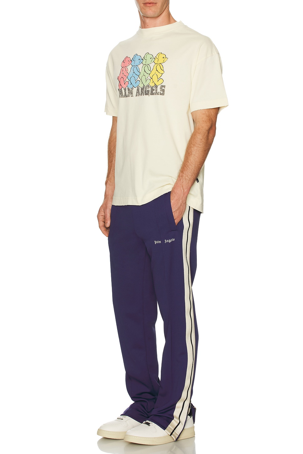 Image 1 of Palm Angels Classic Logo Track Pants in Navy