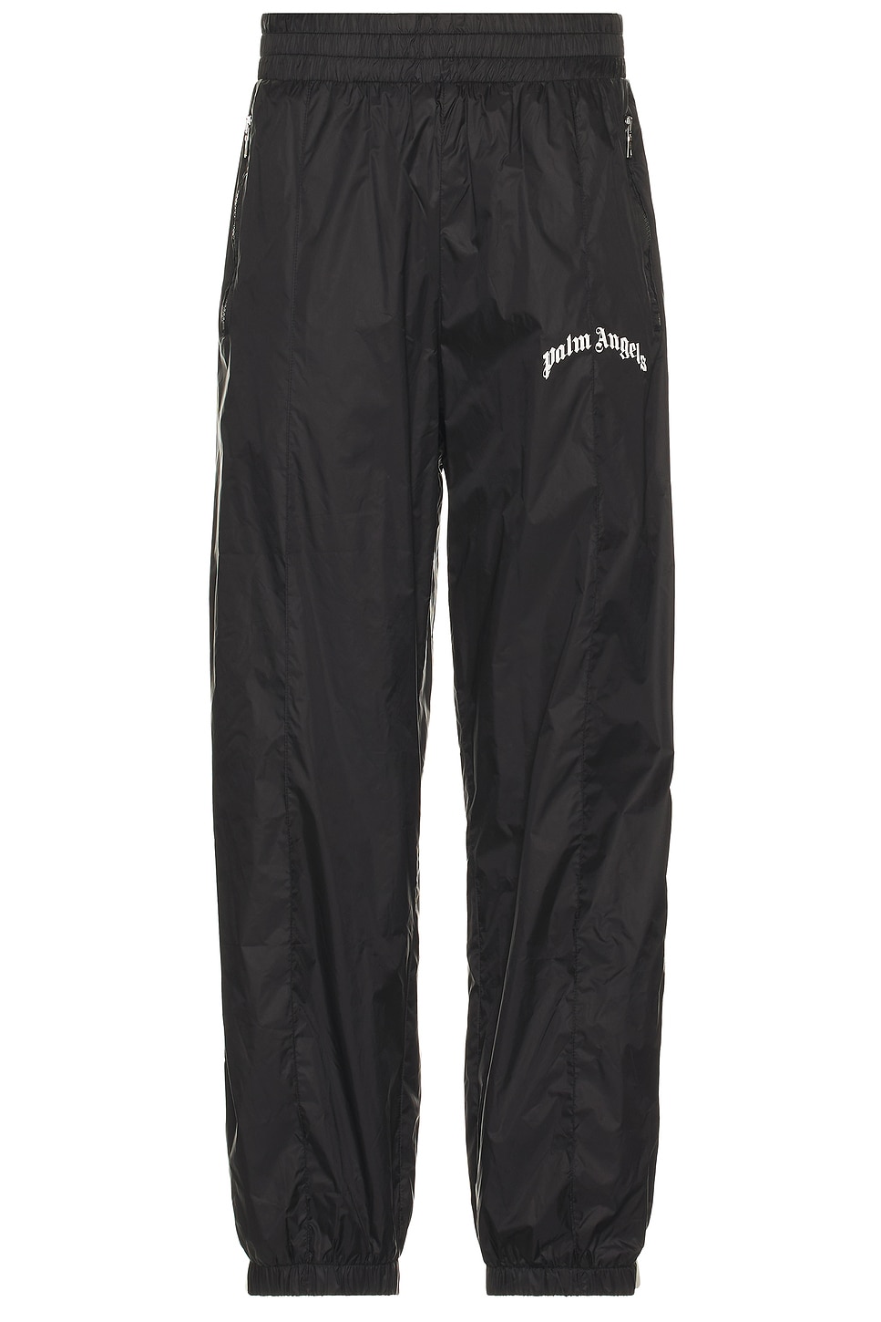 Curved Logo Nylon Track Pants in Black