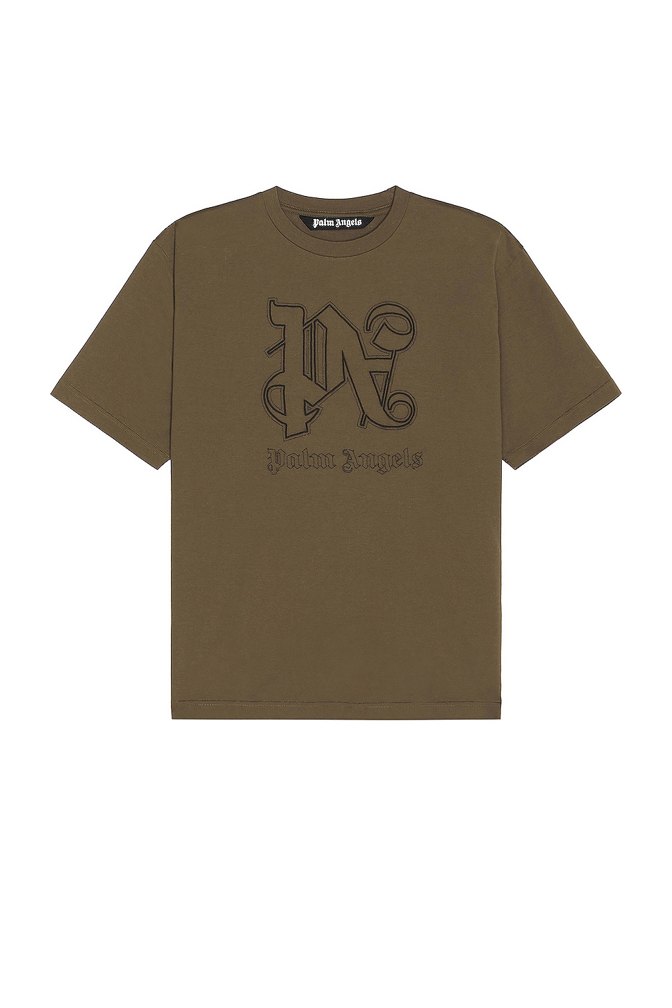 Image 1 of Palm Angels Monogram Statement Tee in Brown