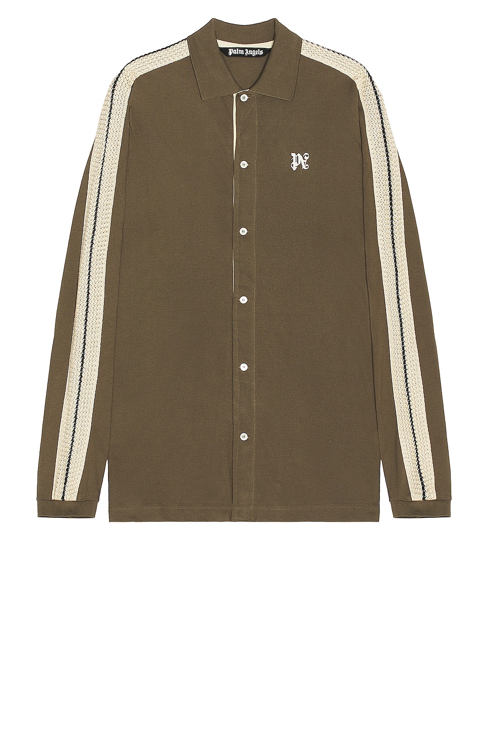 Image 1 of Palm Angels Monogram Track Shirt in Brown