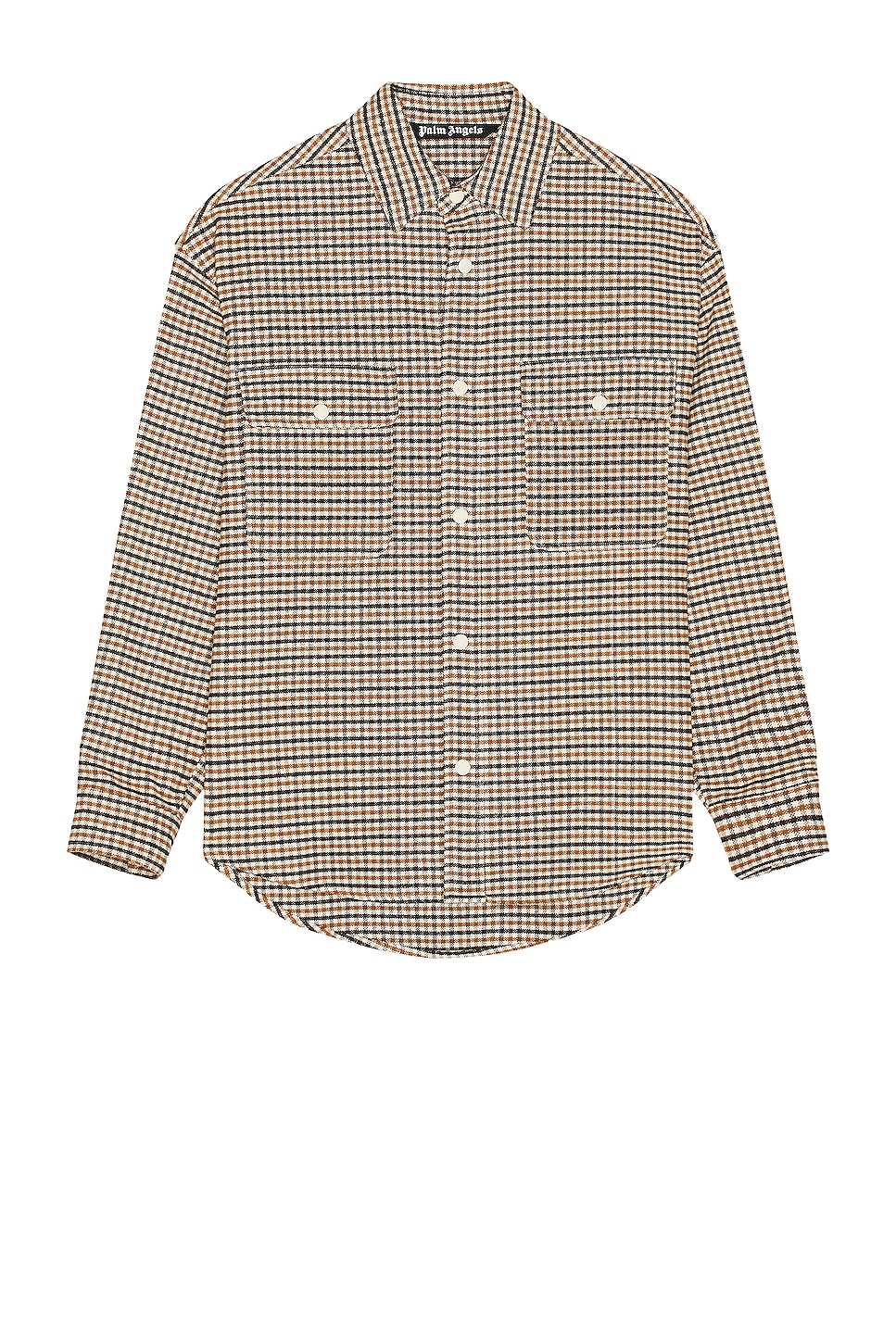 Image 1 of Palm Angels Micro Check Overshirt in Brown Black