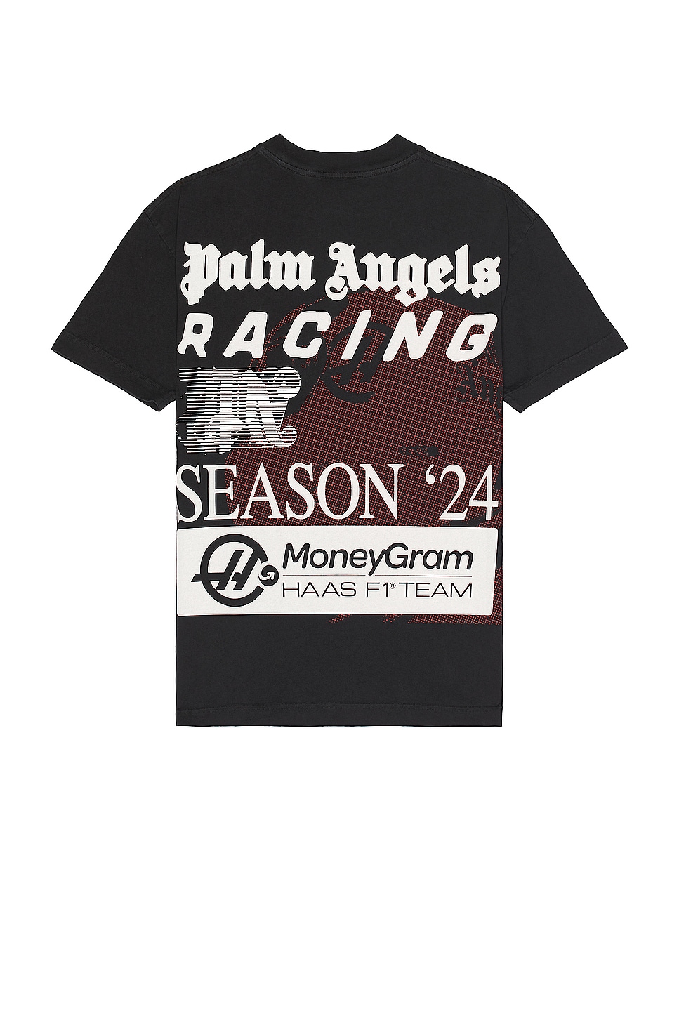 Image 1 of Palm Angels x Haas Racing Club Tee in Black & Off White