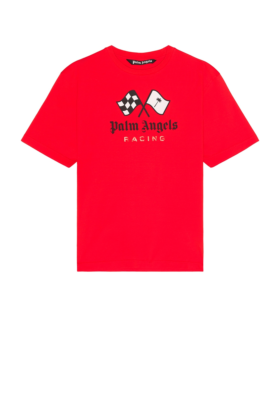 Image 1 of Palm Angels Racing Slim Tee in Red & Black