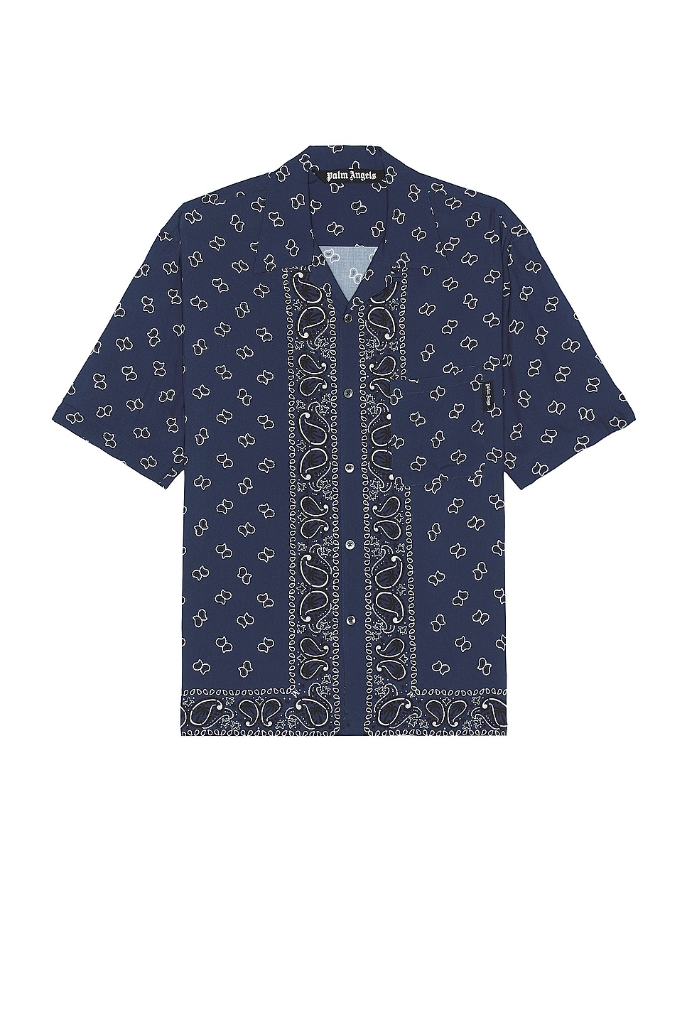 Image 1 of Palm Angels Paisley Bowling Shirt in Navy Blue
