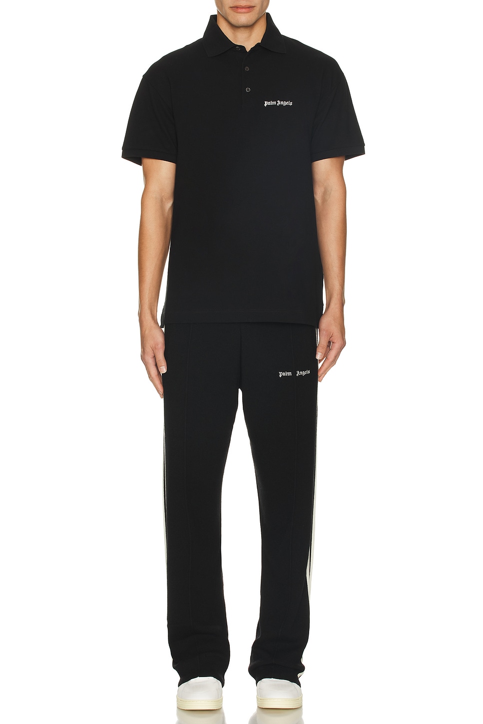 Image 1 of Palm Angels Classic Logo Embroidered Polo in Black