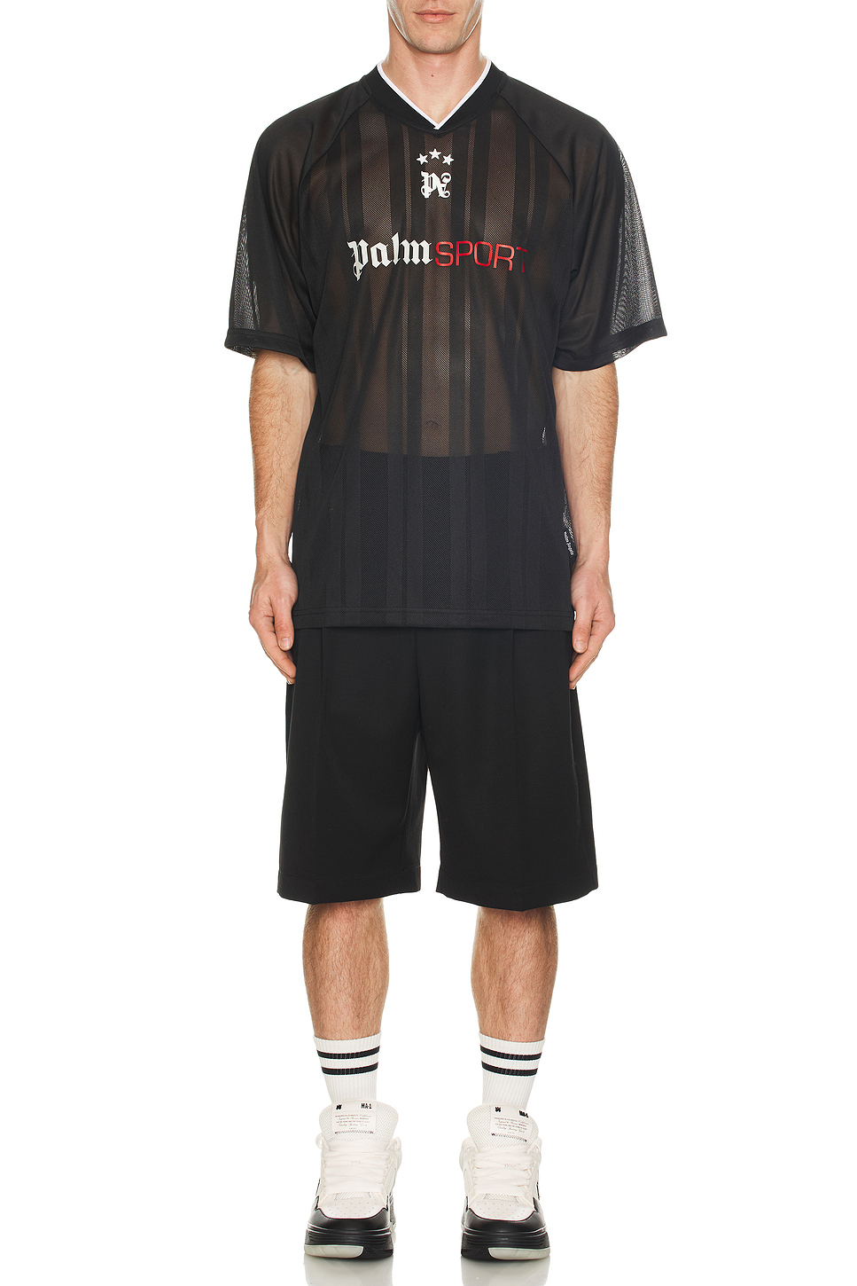 Image 1 of Palm Angels Sport Mesh Tee in Black