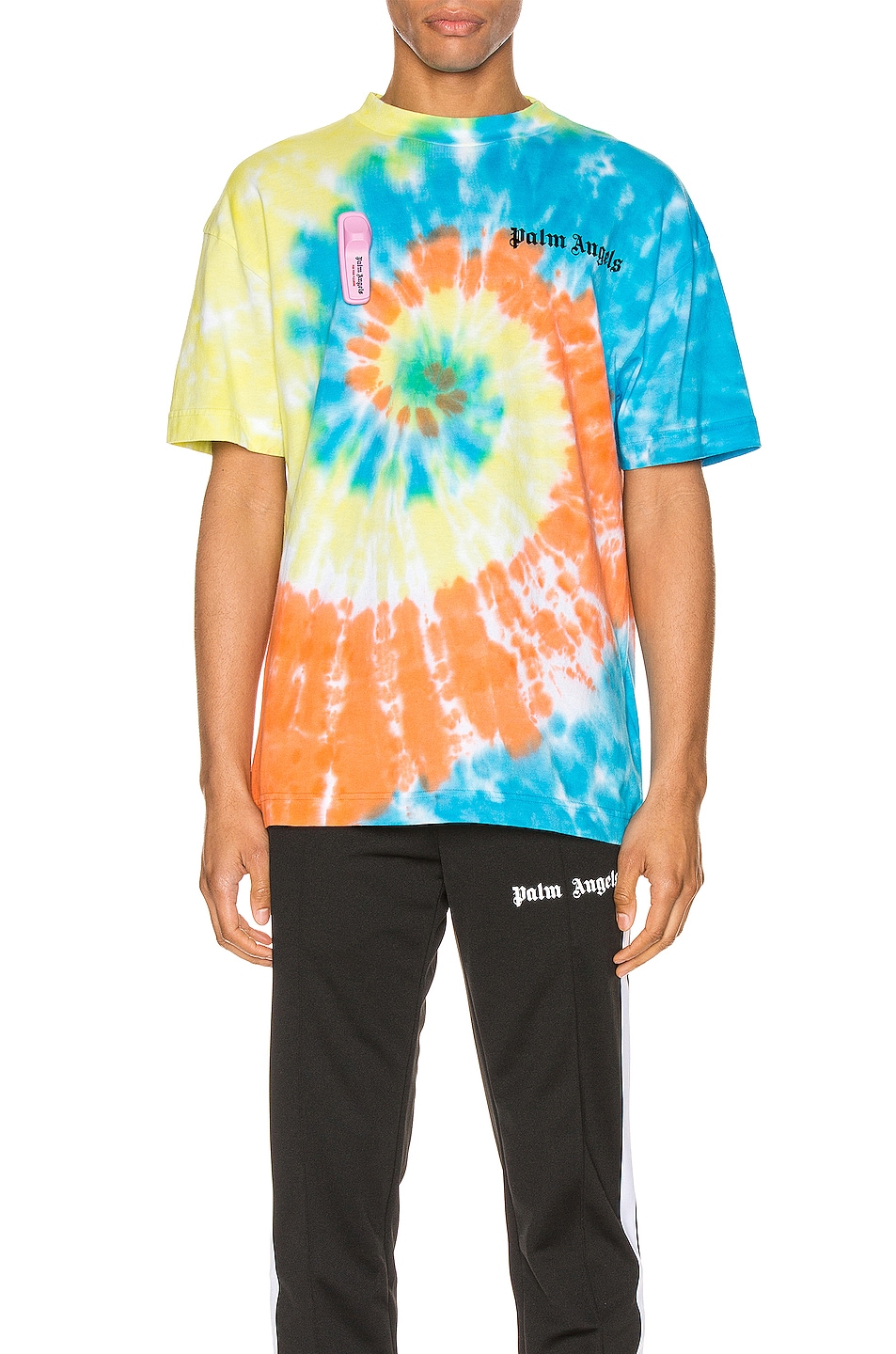 Image 1 of Palm Angels Tie Dye New Basic Tee in White & Multi