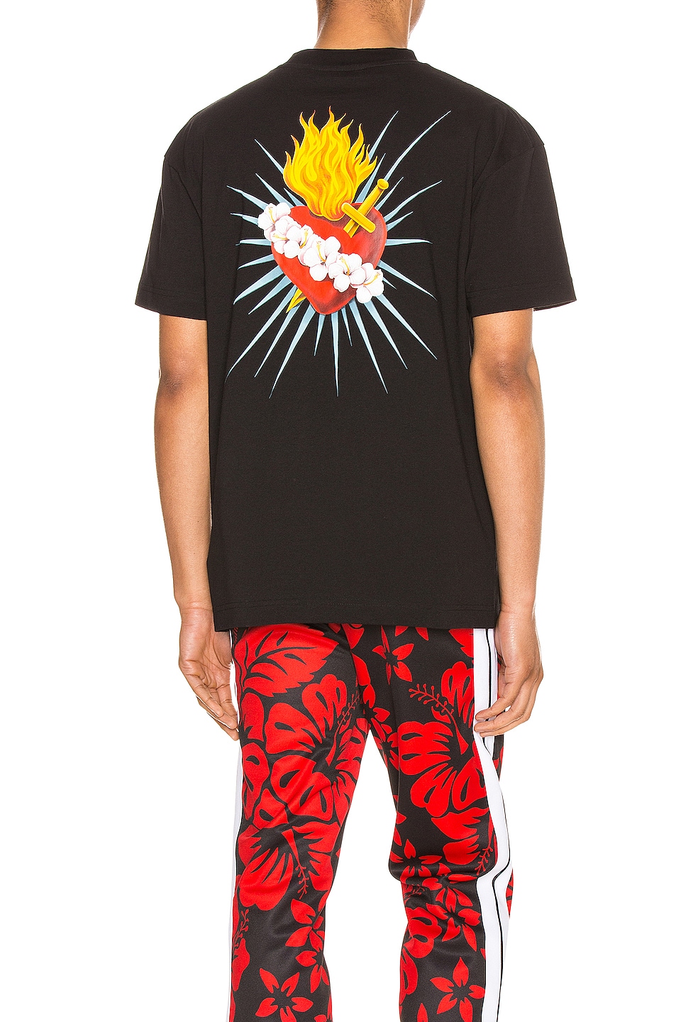 Image 1 of Palm Angels Back Sacred Heart Tee in Black & Multi