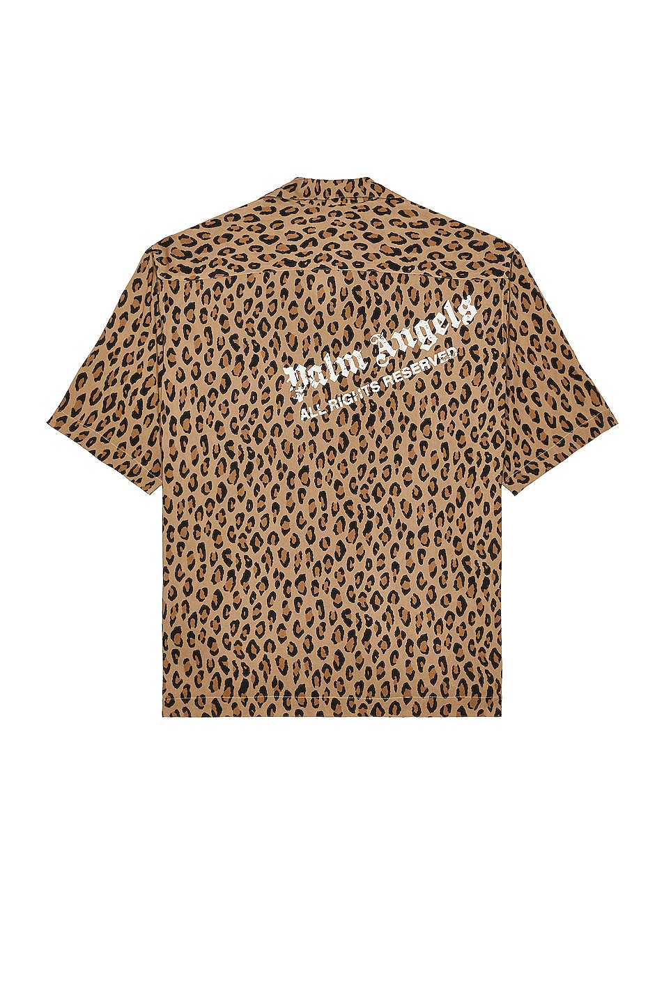Image 1 of Palm Angels Leopard Print Bowling Shirt in Nuts