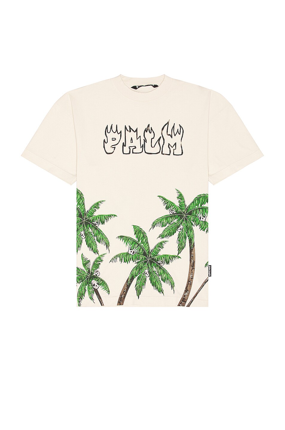 Image 1 of Palm Angels Palms & Skull Vintage Tee in White & Green