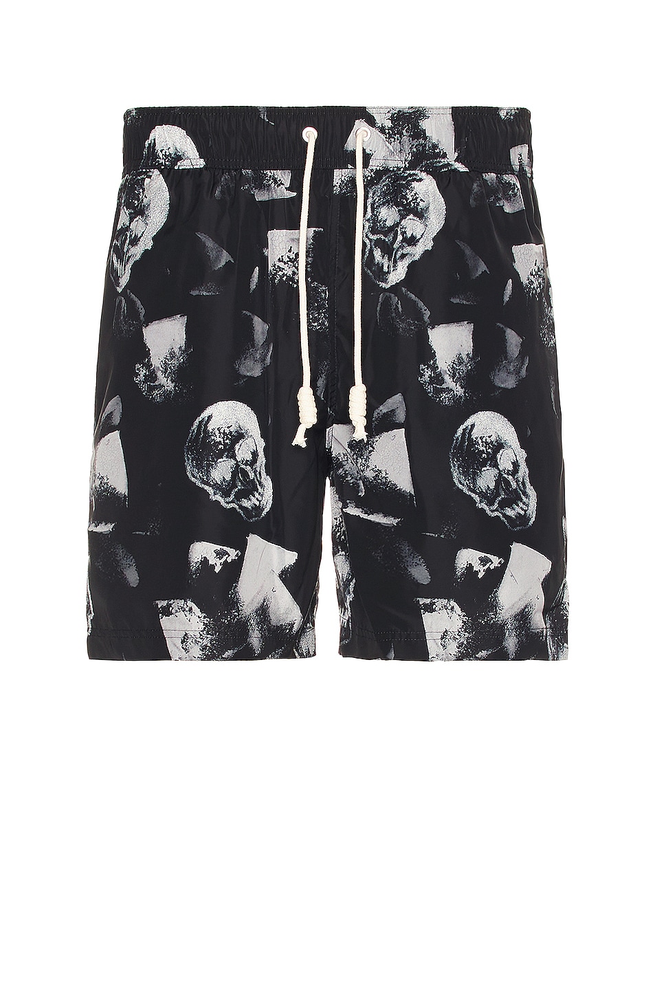 Image 1 of Palm Angels Skulls Print Swimshort in Black & White