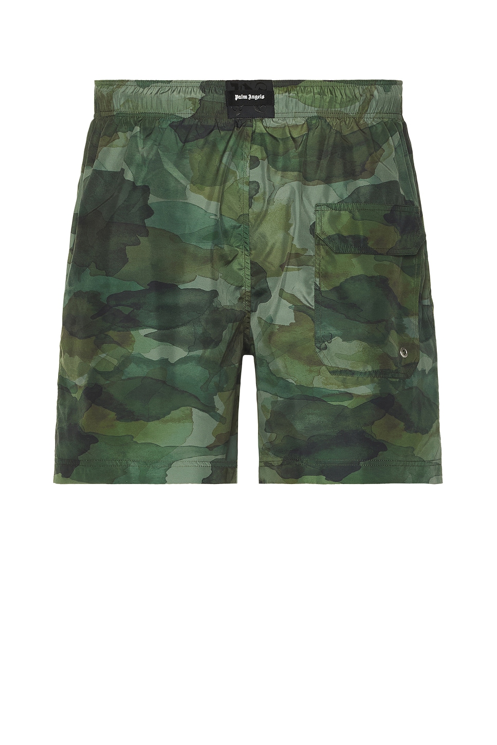 Shop Palm Angels Seasonal Camo Swimshort In Military