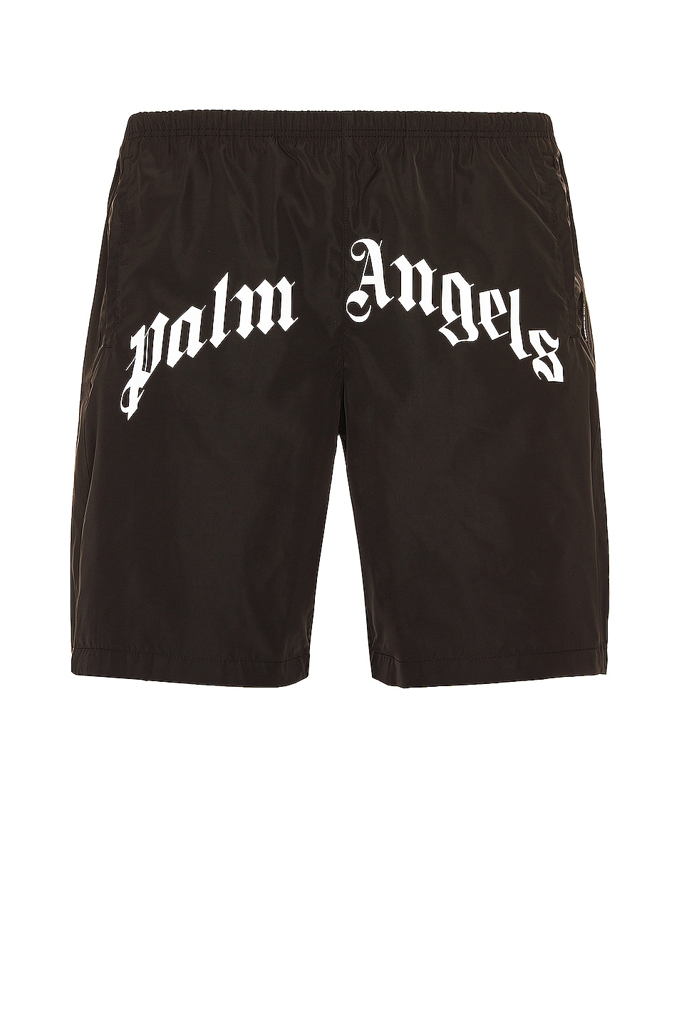 Image 1 of Palm Angels Curved Logo Swim Short in Black