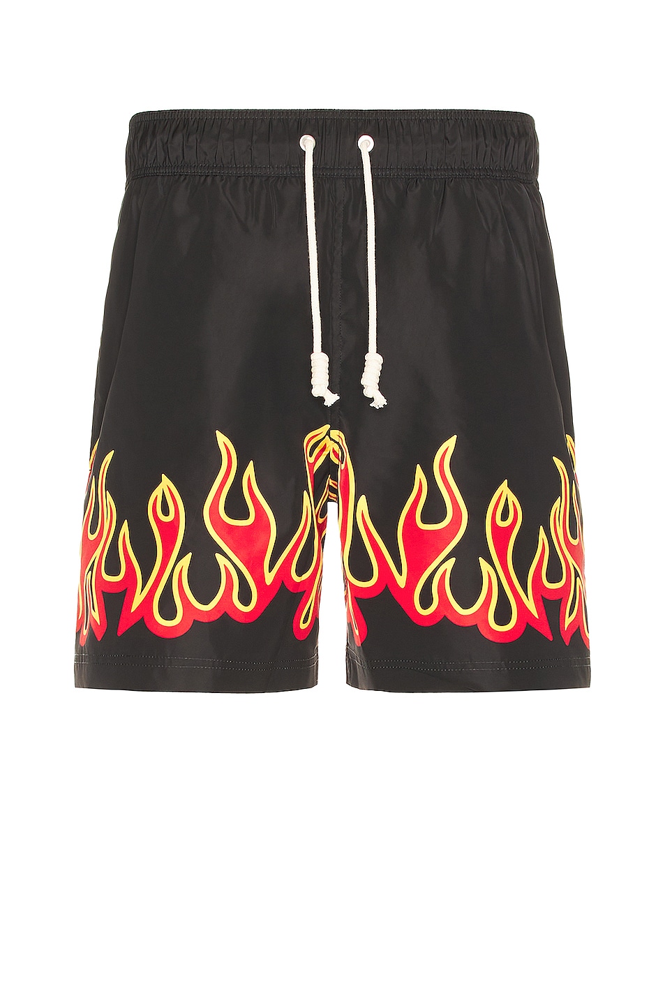 Image 1 of Palm Angels Burningflames Swimshort in Black & Red