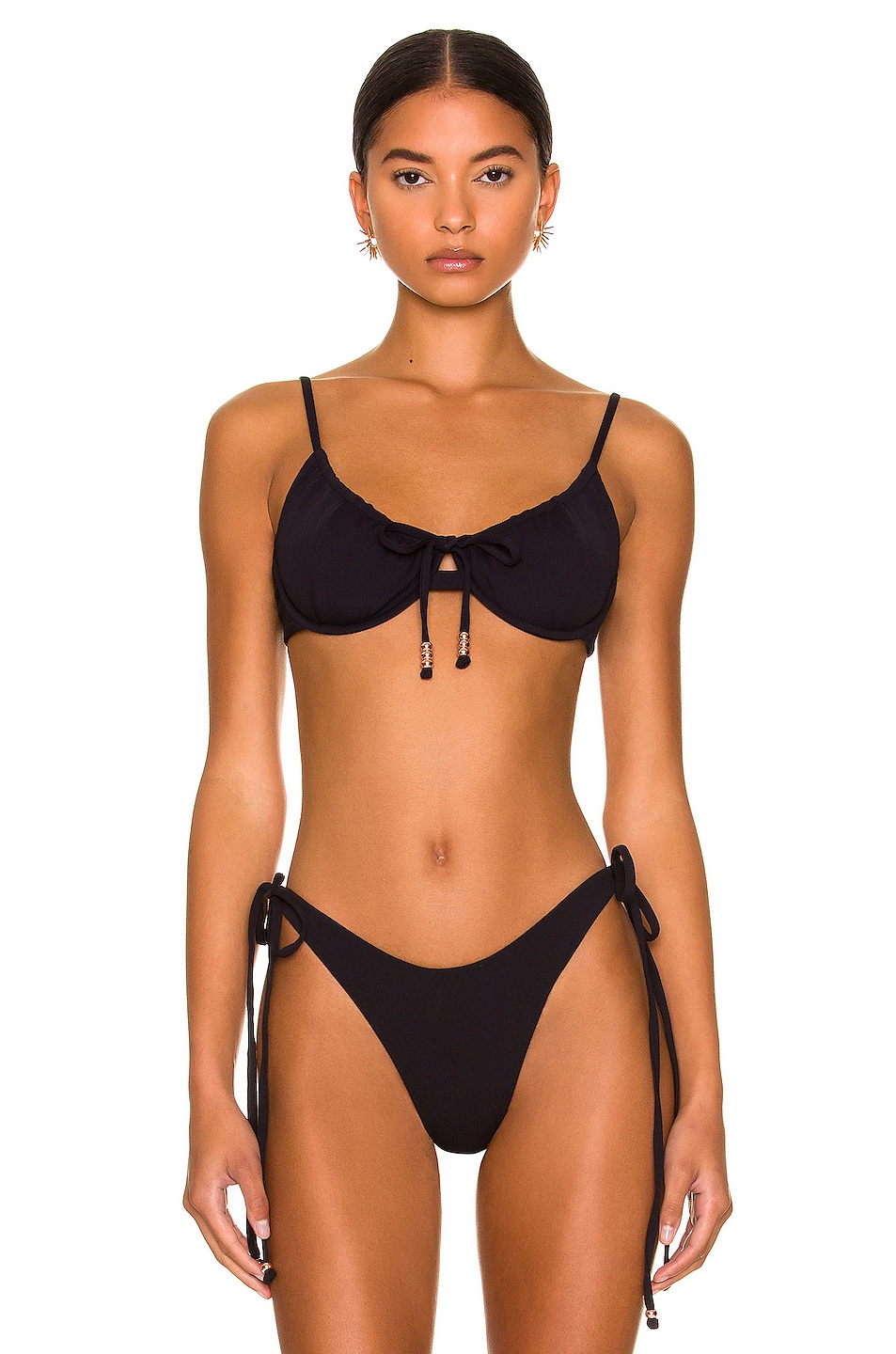 Image 1 of Palm x Magali Pascal Viper Bikini Top in Black Rib