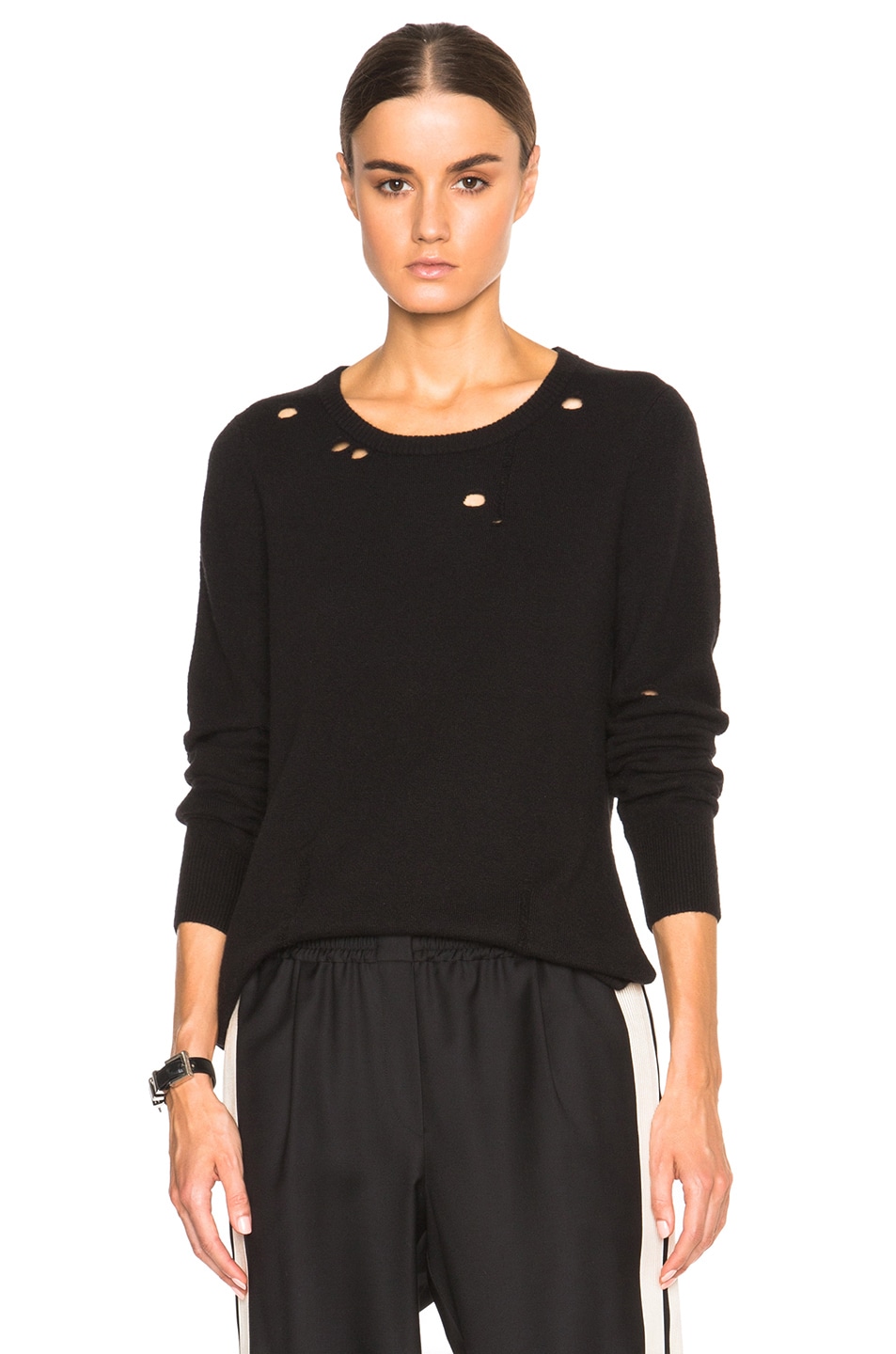 Image 1 of Pam & Gela Side Slit Sweater in Black