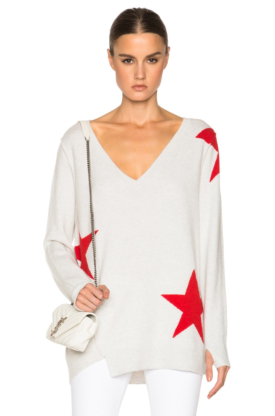 Image 1 of Pam & Gela V-Neck Sweater in Grey