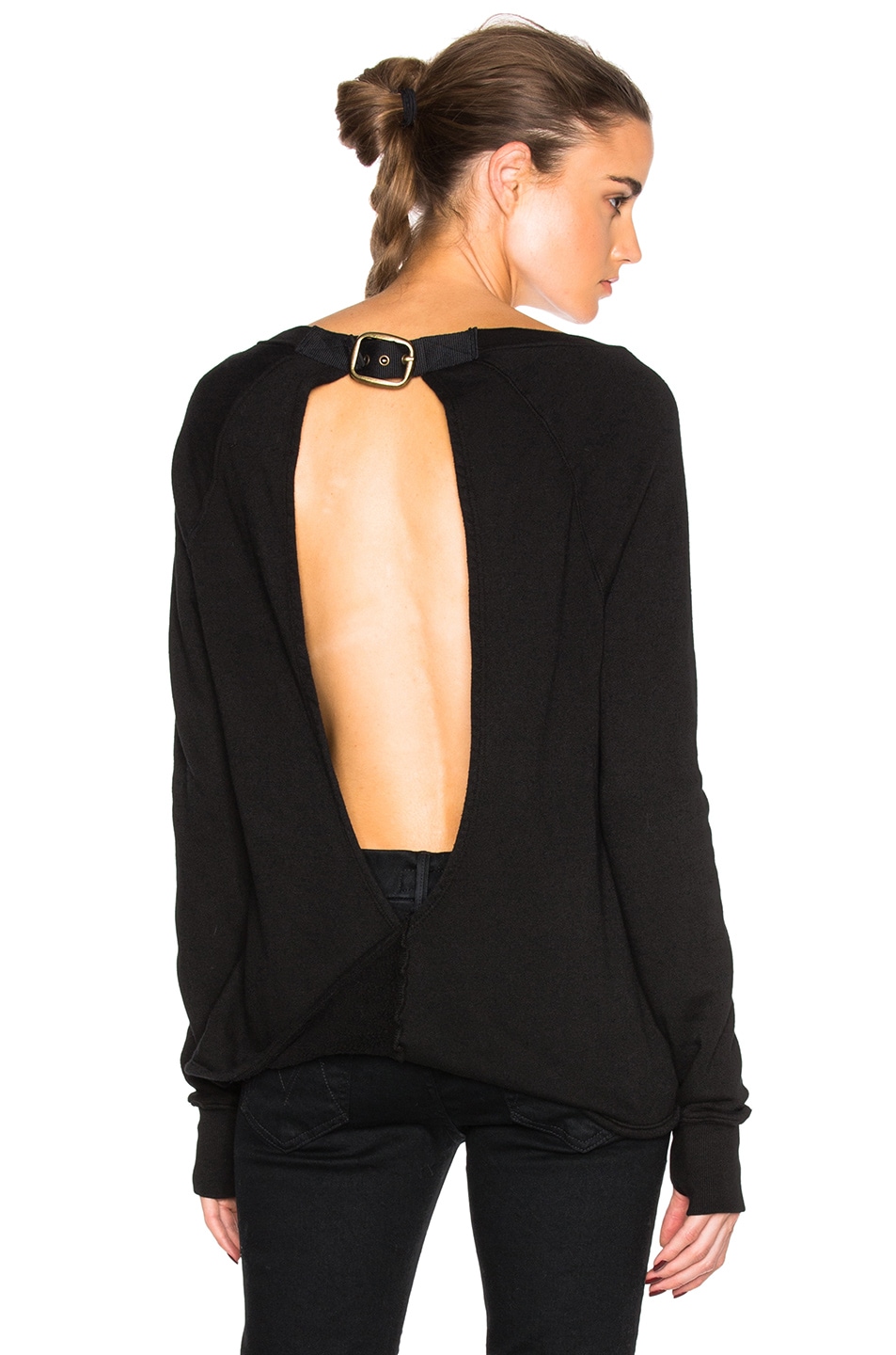 Image 1 of Pam & Gela Twist Back Sweater in Black