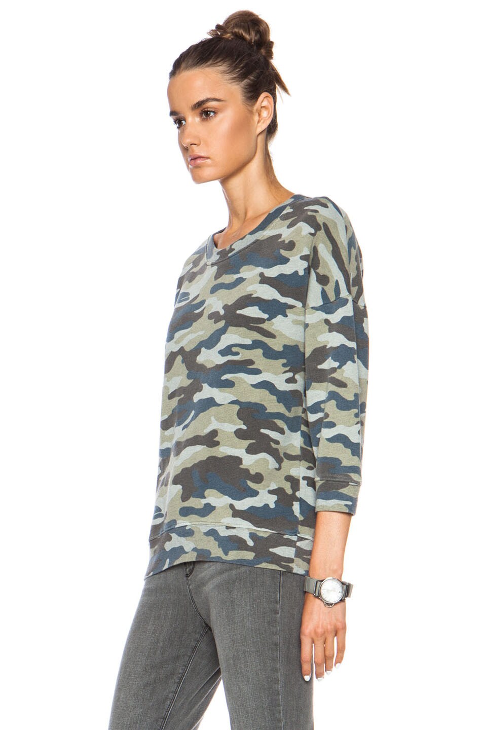 Pam & Gela Lisa Boxy Cotton-Blend Sweatshirt in Camo Print | FWRD