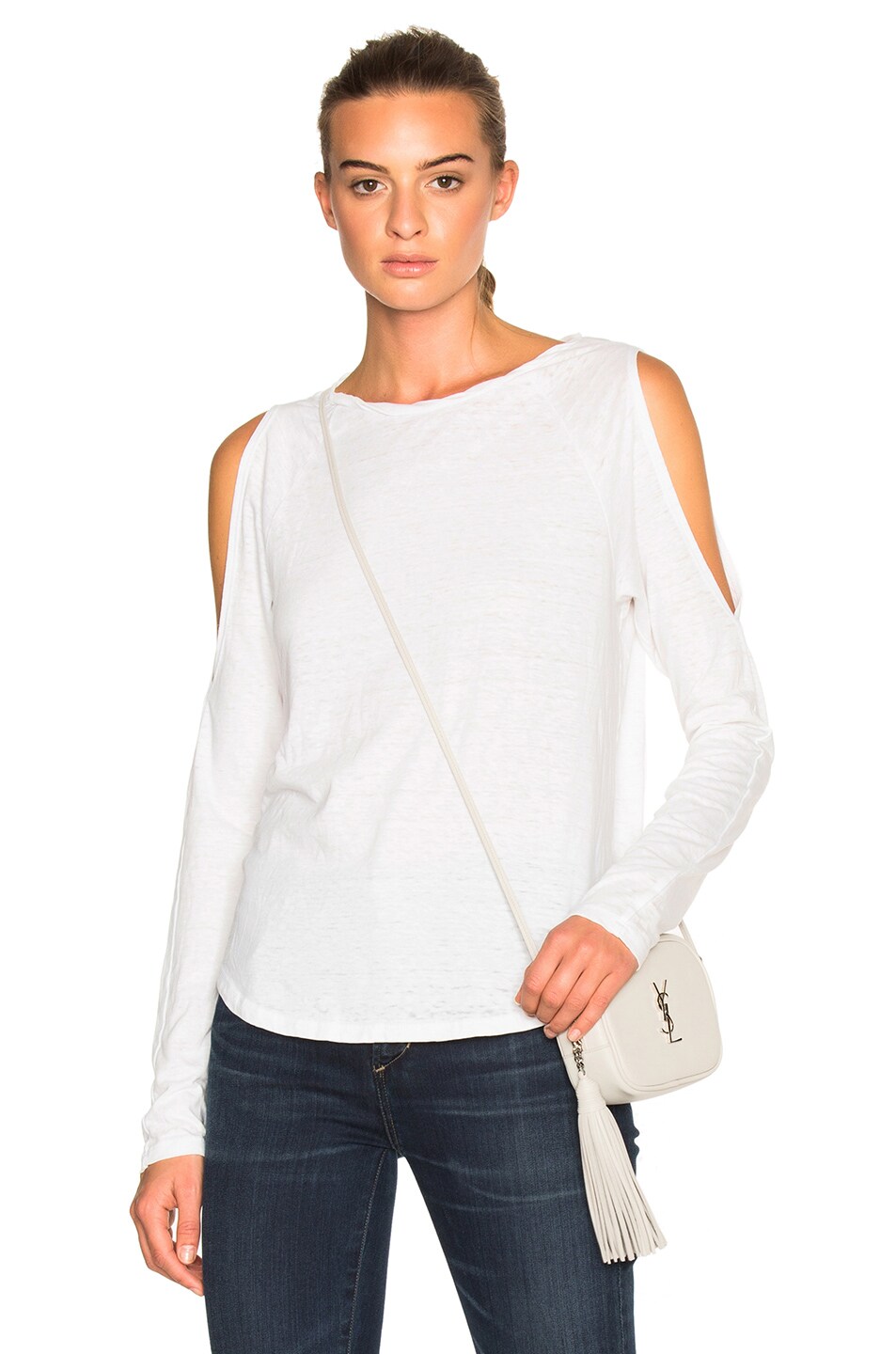 Image 1 of Pam & Gela Cold Shoulder Tee in White