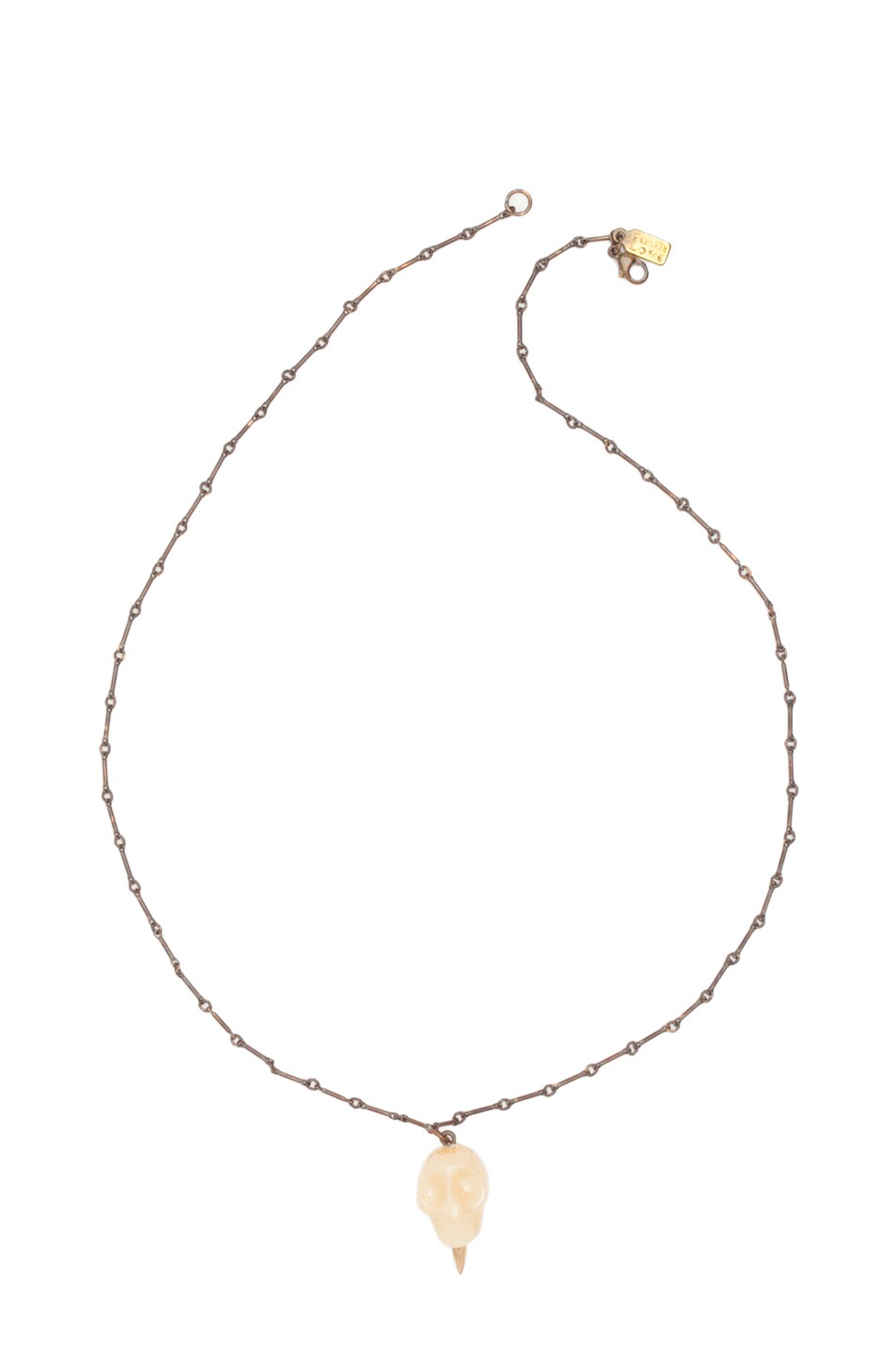 Image 1 of Pamela Love Resin Skull Pendant Necklace in Pearl Resin