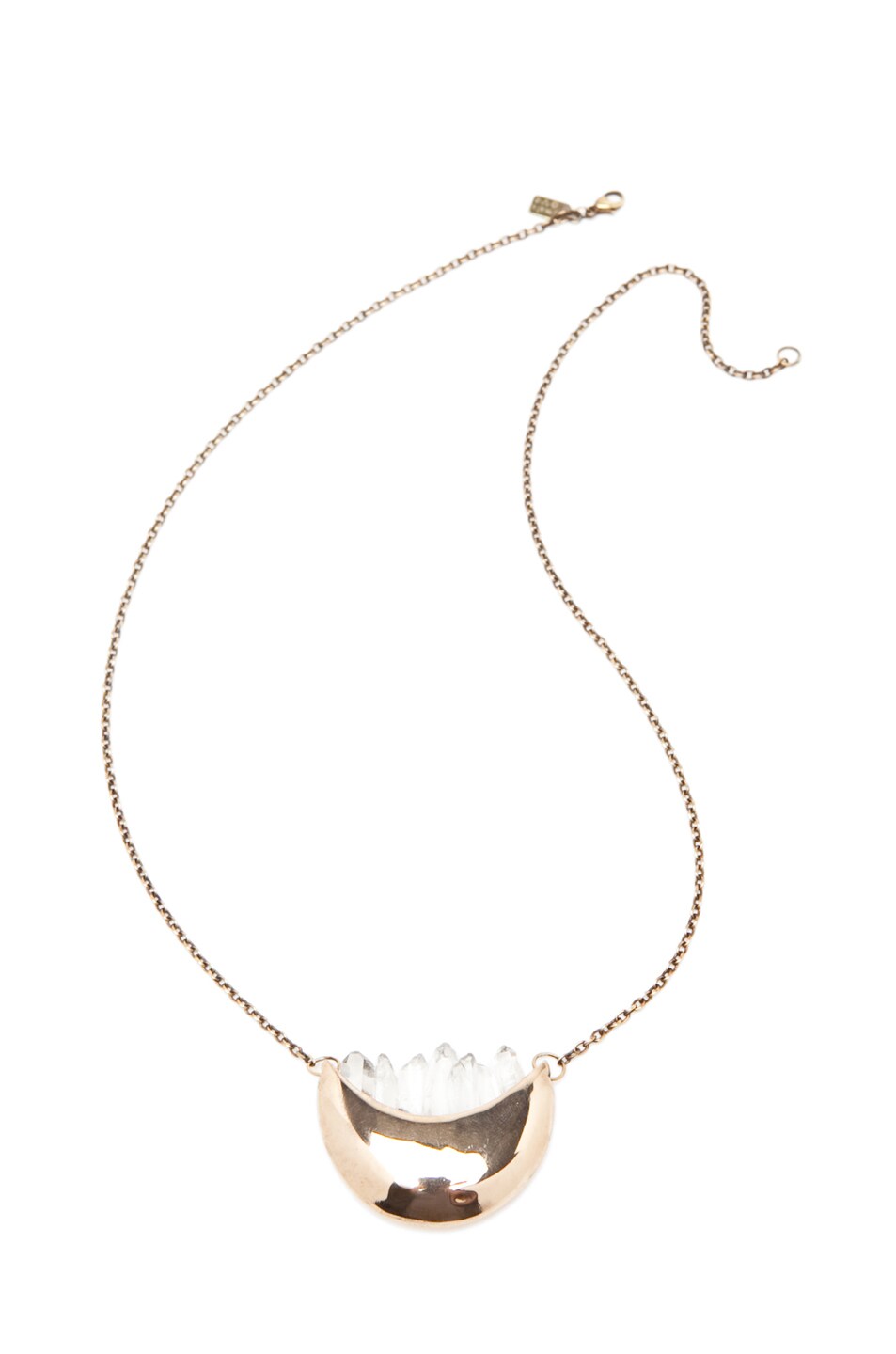 Image 1 of Pamela Love Quartz Crescent Necklace in Bronze