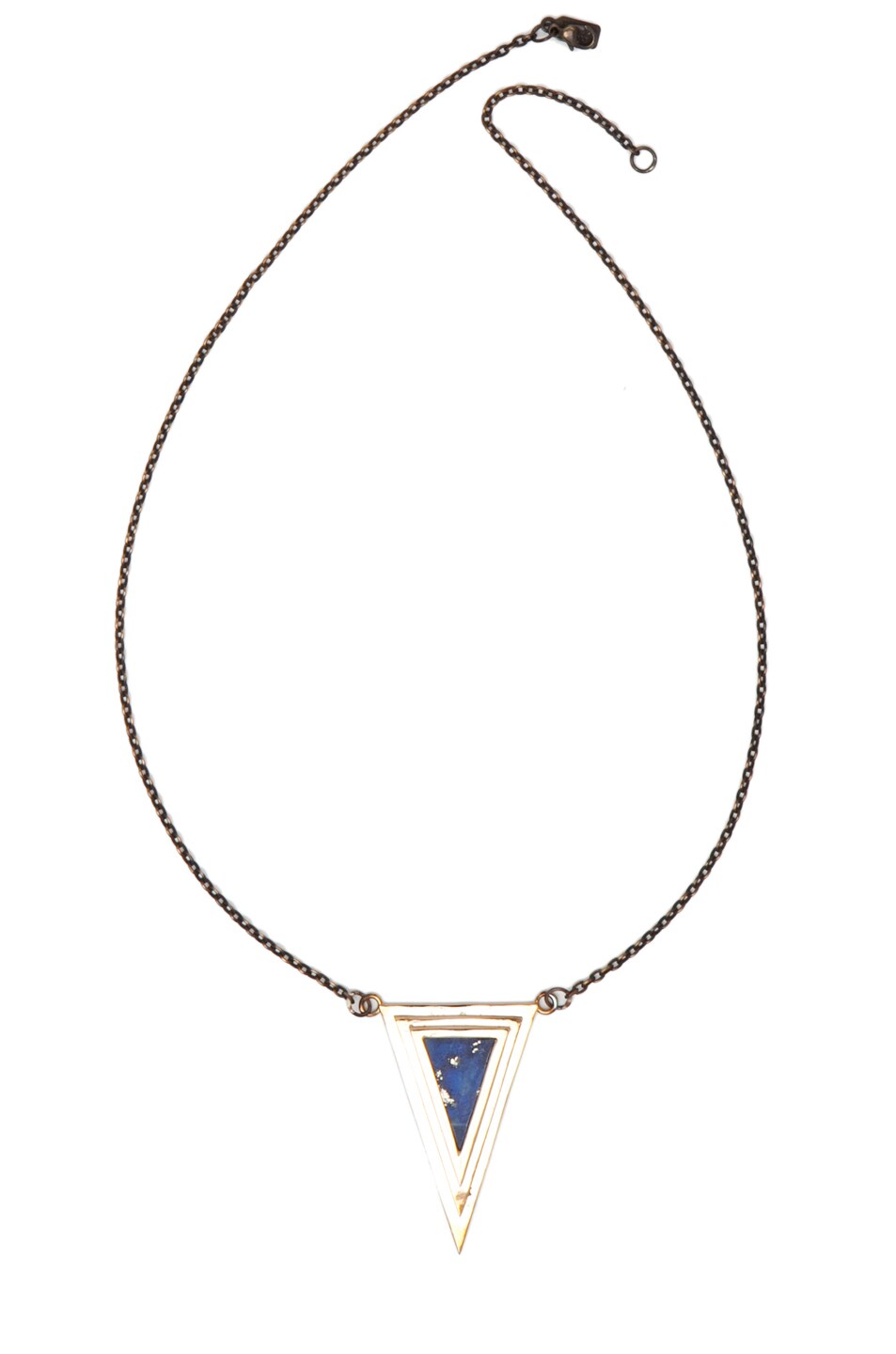 Image 1 of Pamela Love Pyramid Pendent Necklace in Bronze& Lapis