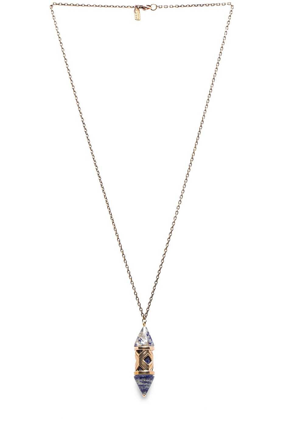 Image 1 of Pamela Love Stone Cutout Necklace in Bronze & Blue Lapis
