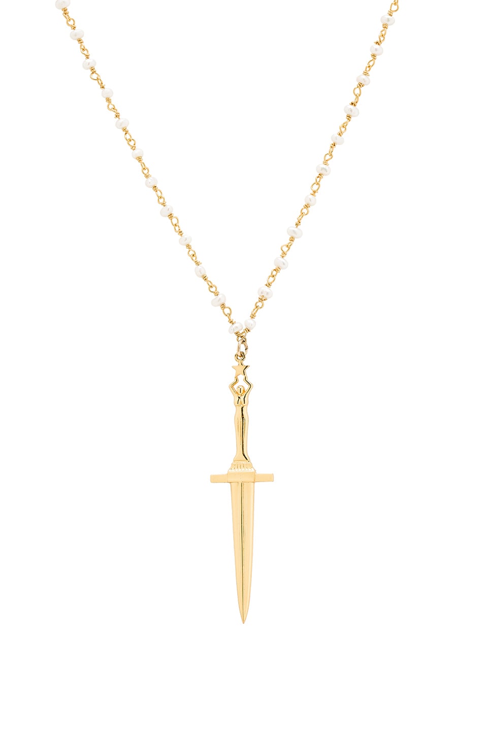 Image 1 of Pamela Love Dagger Pendant Necklace in 10K Yellow Gold