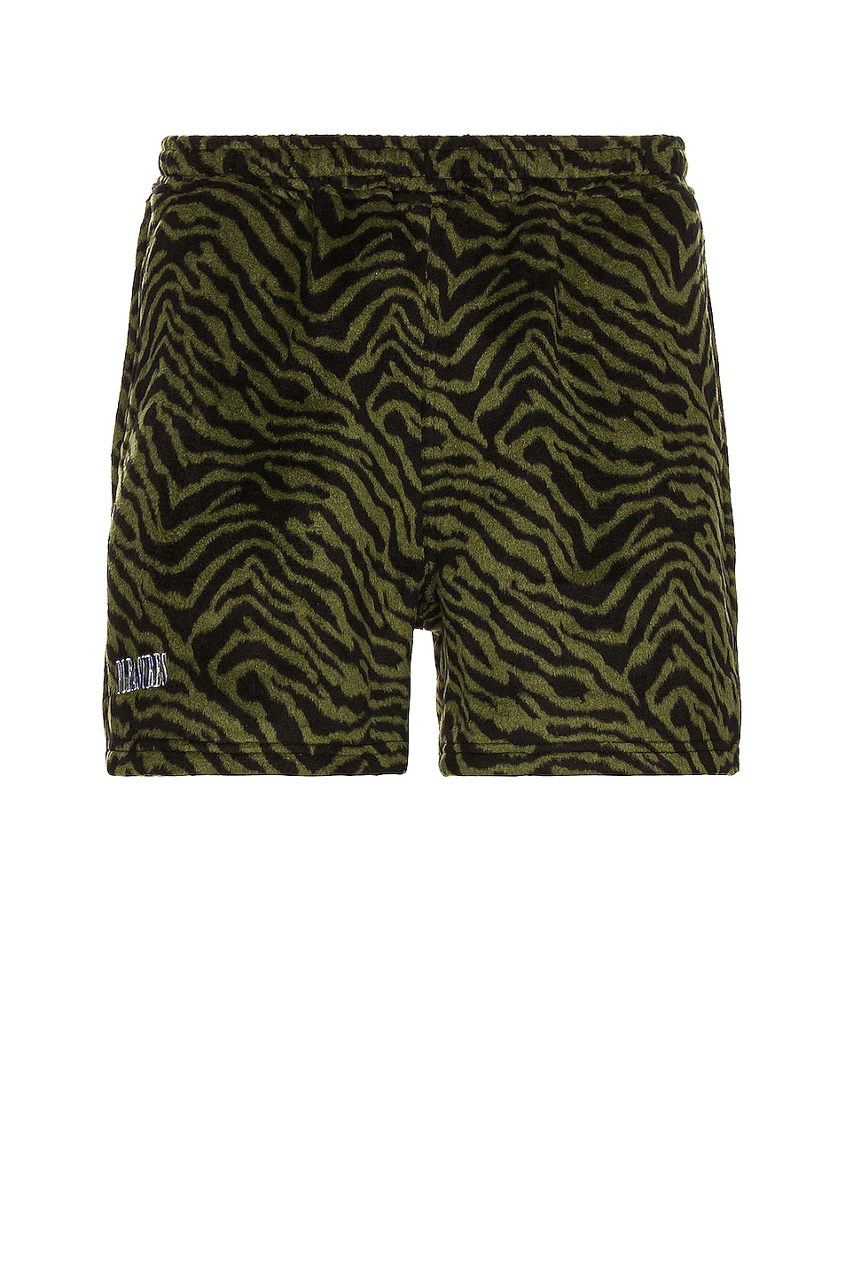 Image 1 of Pleasures Breaker Fuzzy Stripe Shorts in Green