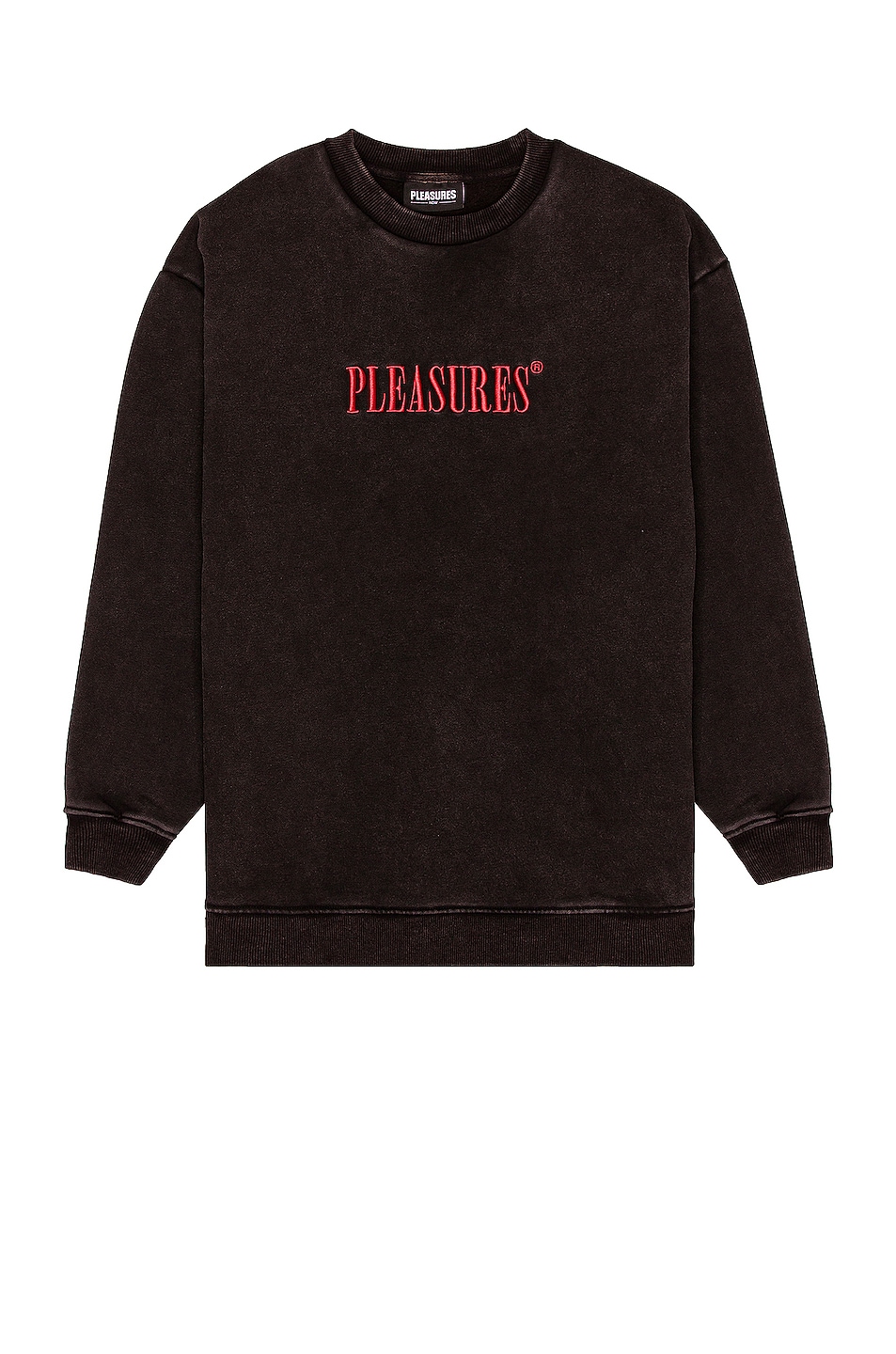 Image 1 of Pleasures Sour Washed Crewneck in Black