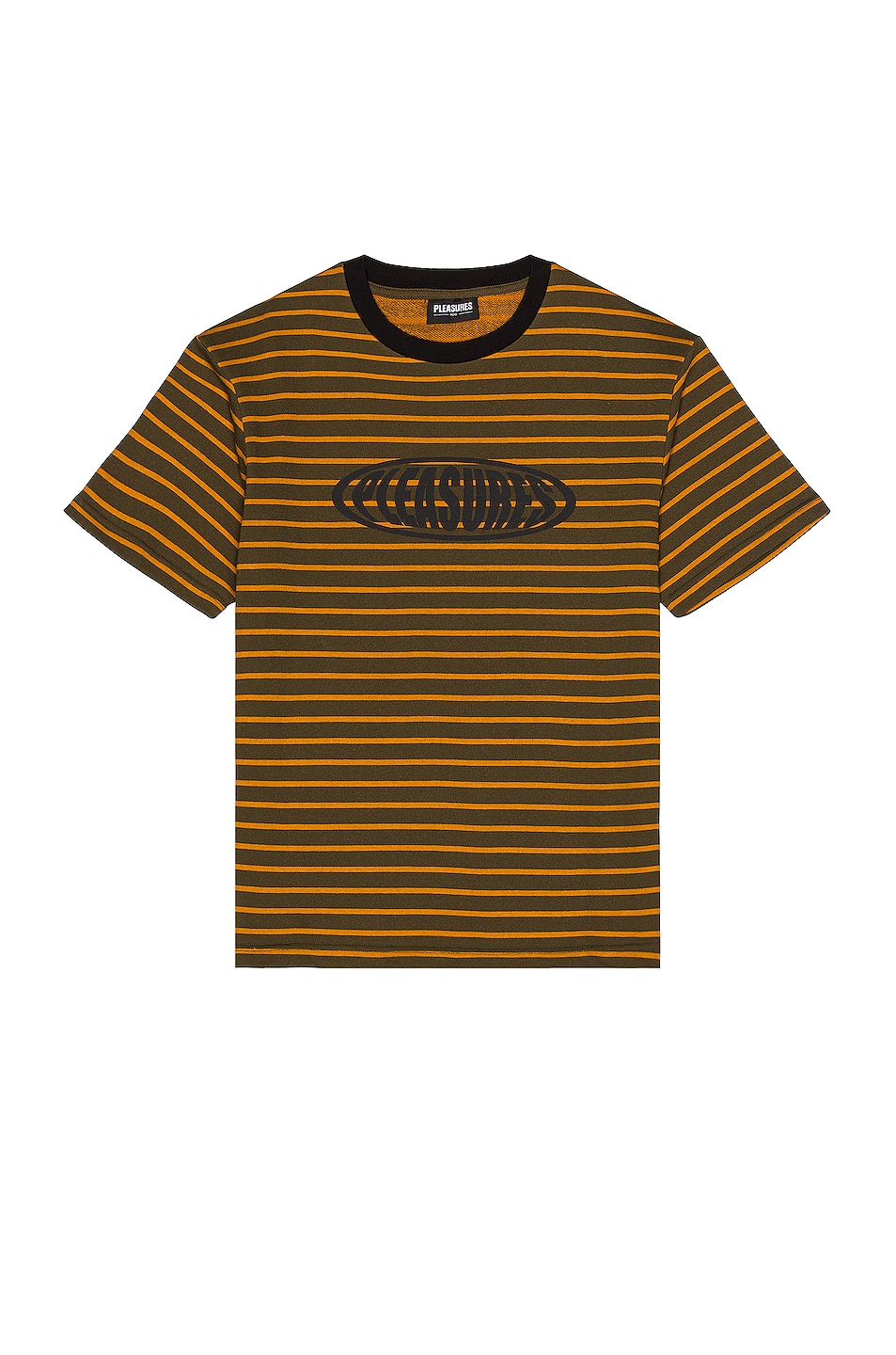 Image 1 of Pleasures Sports Striped Shirt in Orange
