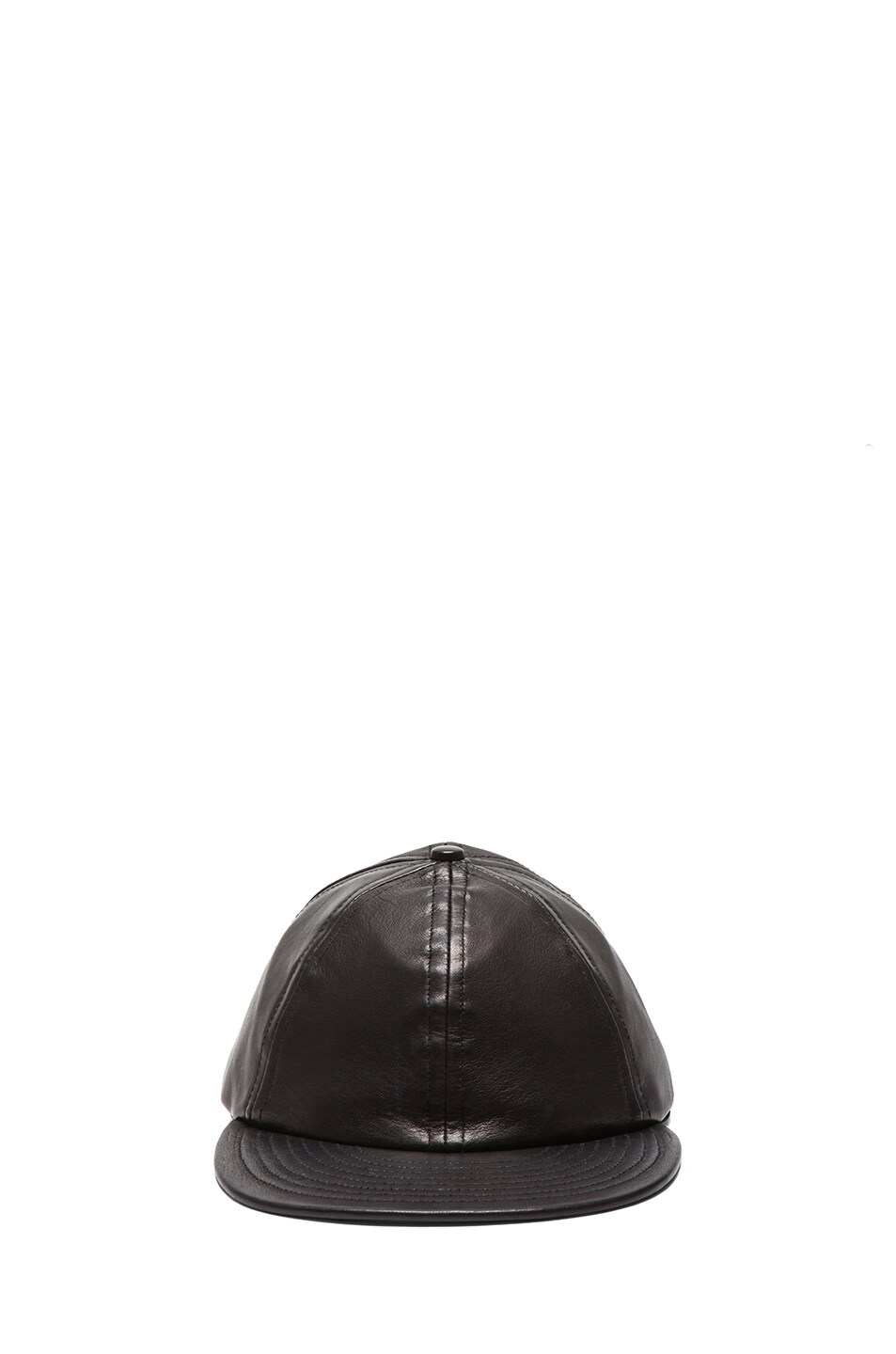 Image 1 of Patrik Ervell Lambskin Leather Sport Cap in Black