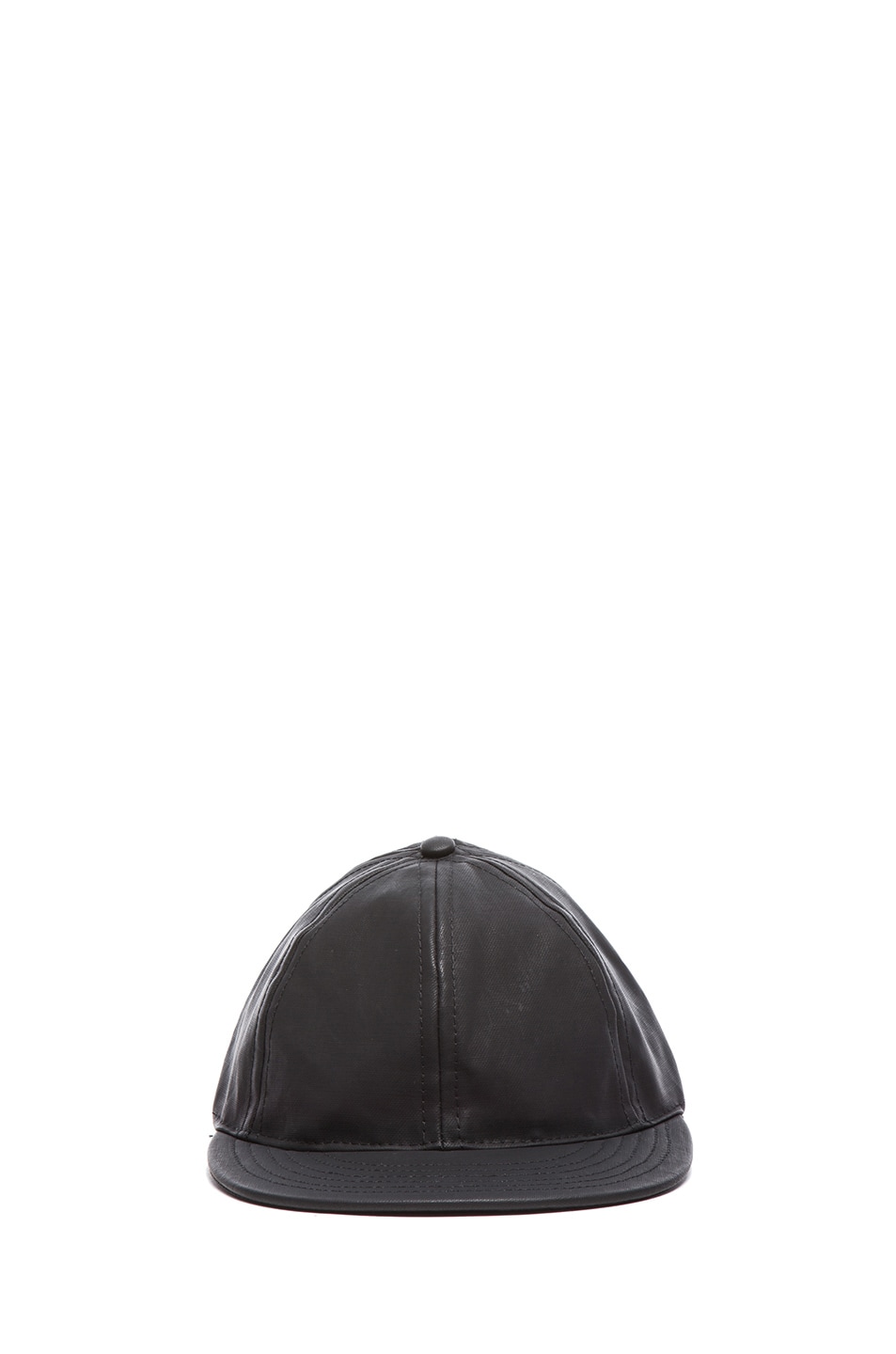 Image 1 of Patrik Ervell Rubberized Cotton Sport Cap in Black