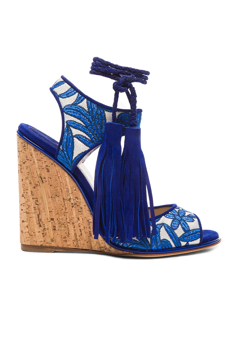 Image 1 of Paul Andrew Suede Tianjin Wedges in Sky & Natural
