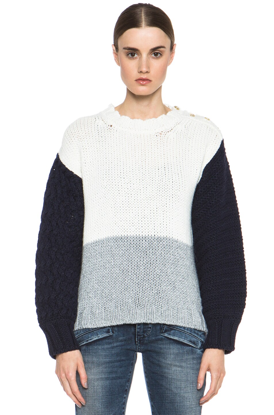 Image 1 of Pierre Balmain Oversized Sweater in Multicolor