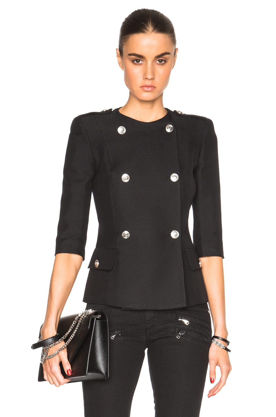 Image 1 of Pierre Balmain Double Breasted Button Jacket in Black