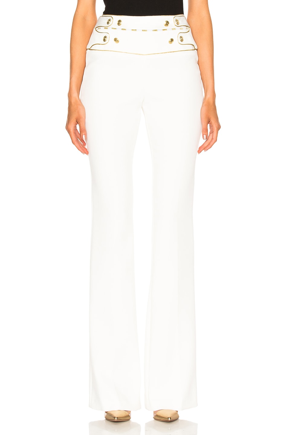 Image 1 of Pierre Balmain Slim Flare Pant in Off White