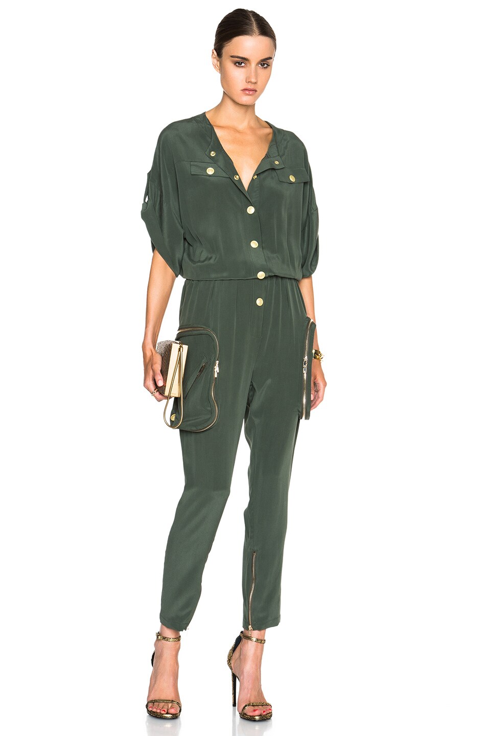 Image 1 of Pierre Balmain Jumpsuit in Military Green