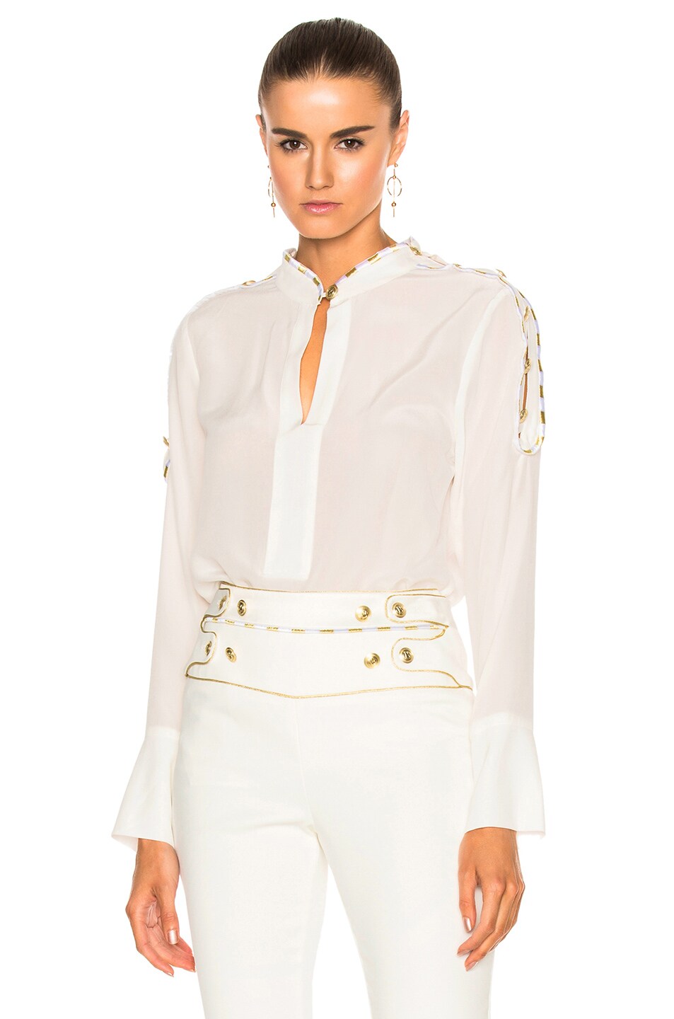 Image 1 of Pierre Balmain Cut Out Top in Off White