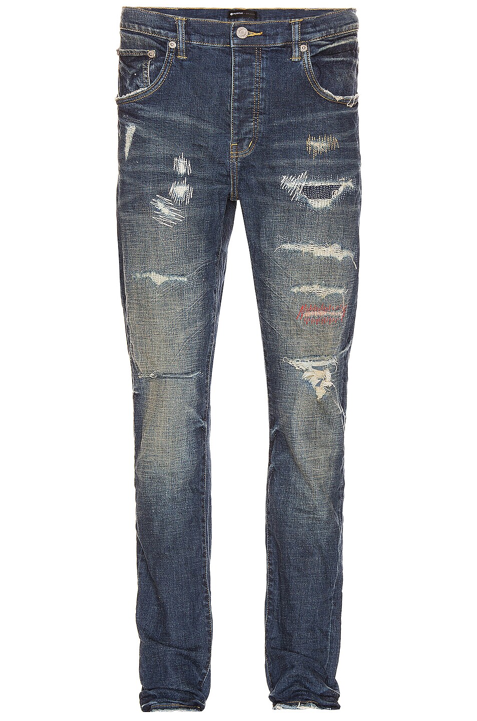 Image 1 of Purple Brand Repair Jeans in Mid Indigo
