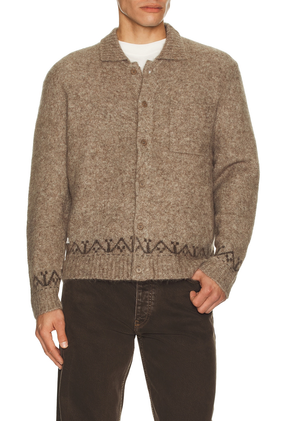 Image 1 of Percival Novel Collared Cardigan in Oak