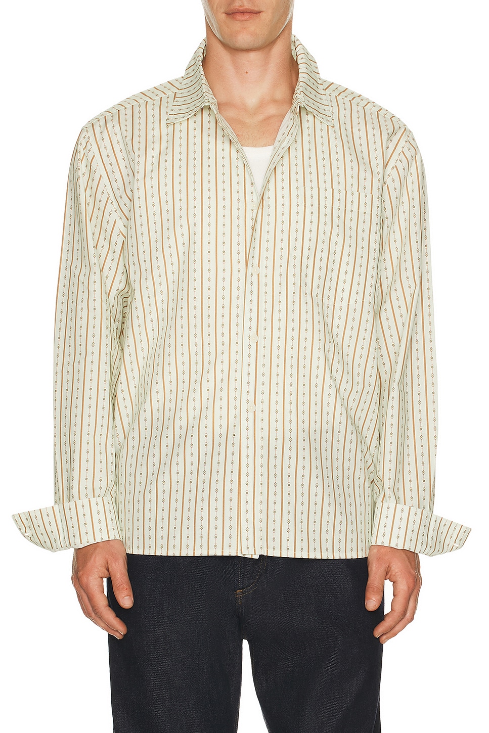 Image 1 of Percival Binding Oversized Pearce Shirt in Ecru