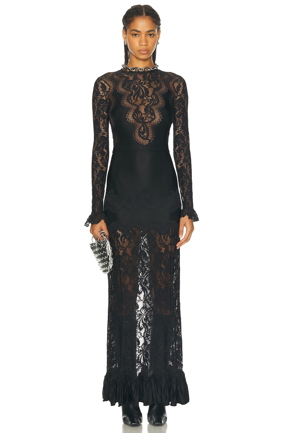 Image 1 of RABANNE Robe Long Dress in Black