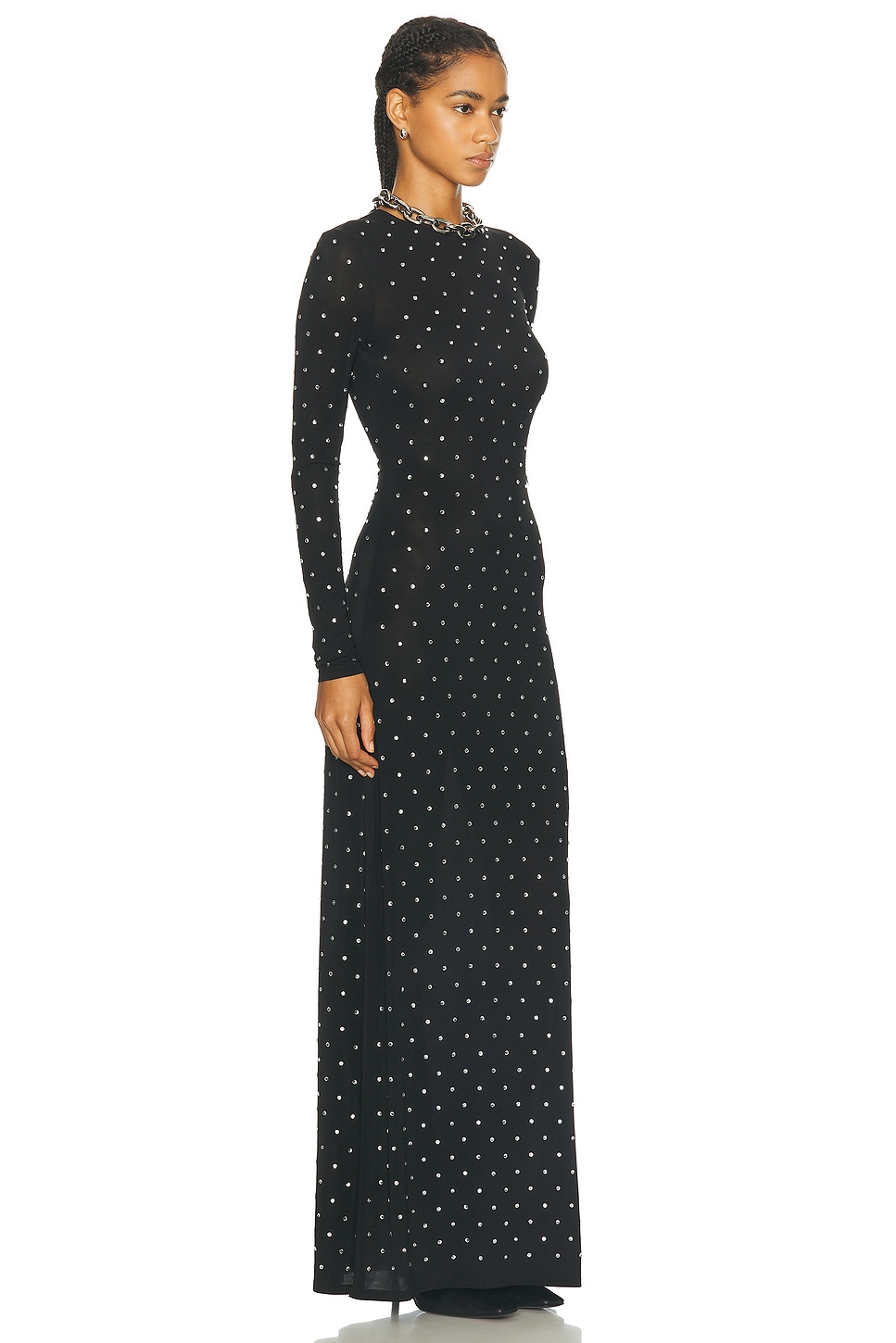 Shop Rabanne Robe Long Dress In Black